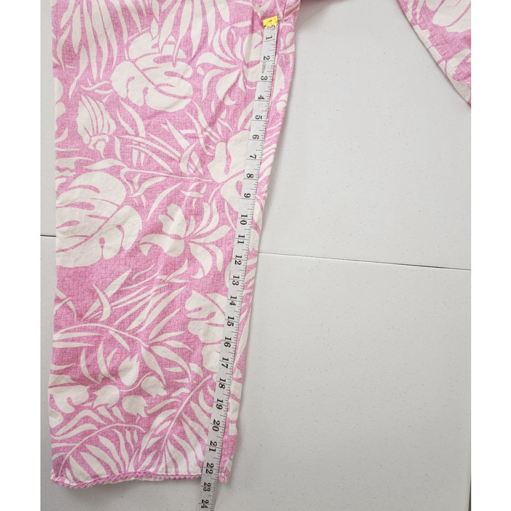 PJ Salvage Women's Small Lounge Pants Pink Tropical Cotton Lightweight Pajama - Picture 7 of 16